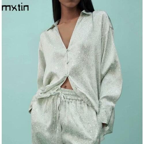 Женские атласные рубашки Mxtin China At AliExpress