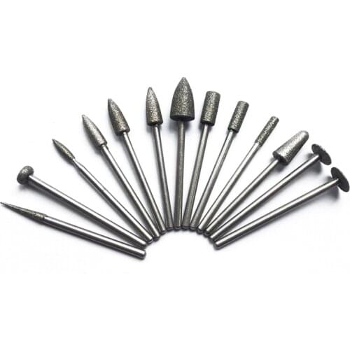 13pcs HP Diamond Burs Kit Polishing Trimming Drill 2.35mm Dental Lab Jewellery