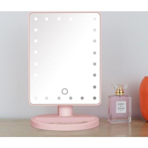 LED Lights Touch Screen Makeup Mirror Table Desktop Countertop Bright USB Cable Or Batteries Use for Makeup 24 Vanity Light