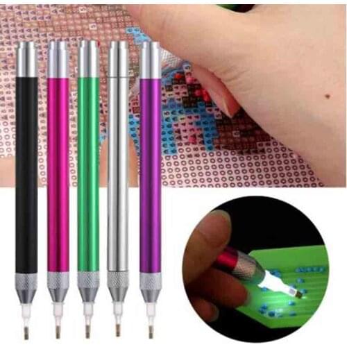 New DIY Point Drill Pen Diamond Painting Tool Lighting LED Drill Pen for 5D Diamond Painting Cross Stitch Sewing Accessories