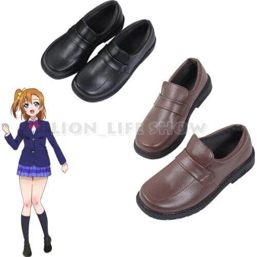 Anime Love Live Cosplay Shoes Umi Honoka Maki Kotori Nozomi Eli Rin Hanayo Niko JK Shoes Love Live Brown Uniform Shoes
