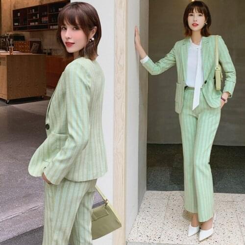 Striped suits women Work clothes women pant suits formal jacket pant suits for women suits set 2 pieces blazer set women suits