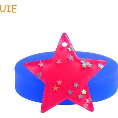 PYL474U 37.5mm Star Pendant Mold - Star Silicone Mold Cake Decorating, Sugarcraft, Handcraft DIY, Resin Mold