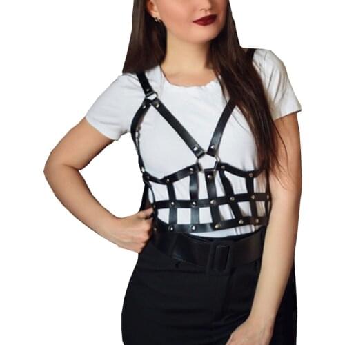 Sexy Body Chest Harness Women Bra Bondage Cage Lingerie Garter Belt Top Suspenders Straps Seks Female Goth Underwear Stockings