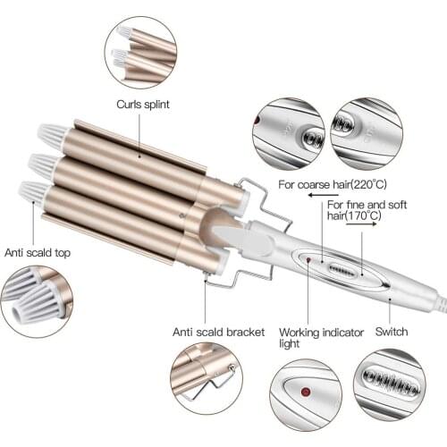 Hair Curling Iron Wand Ceramic Hot Sale 3/5 In 1 Professional Salon Interchangeable Barrels Hair Curler Deep Wave Styling Tool