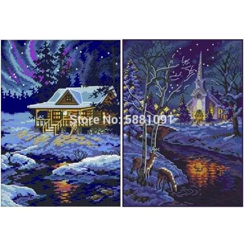 Snow in the night patterns Counted Cross Stitch 11CT 14CT DIY Chinese Cross Stitch Kits Embroidery Needlework Sets home decor