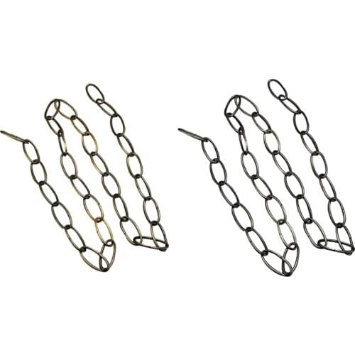 2 Pcs 1M Heavy Duty Chain for Vintage Chandelier Hanging Lamp,Green Bronze & Pearl Black