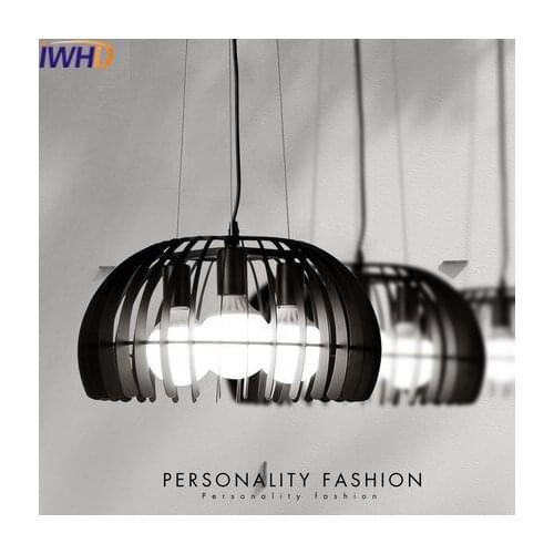 IWHD 3 Heads LED Hanging lamp Fashion Restaurant Pendant Lights Home Lighting Fixtures Dining Room Lampen White Black Lamparas