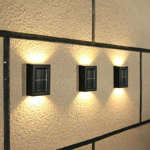 Solar Led Light Outdoors Wall Lamp Warm For Street Fence Garden Decoration Night Sensor Wall Pathway Landscape Lights Wall Light