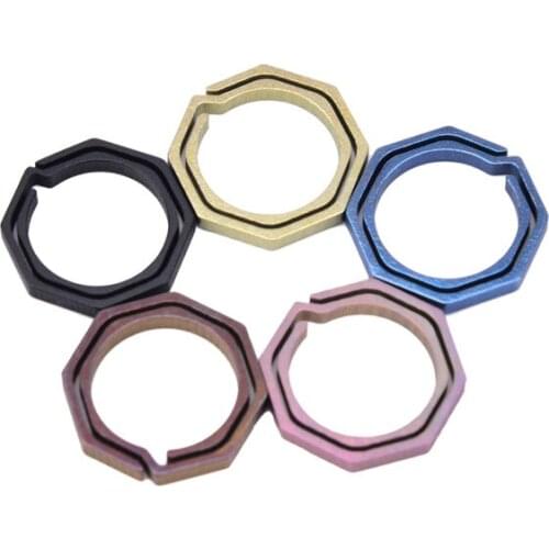Titanium TC4 Ti Octagon Keyring ring Pocket gadget hang Hook Keychain Key multi tool clip kit outdoor camp hike edc gear buckle