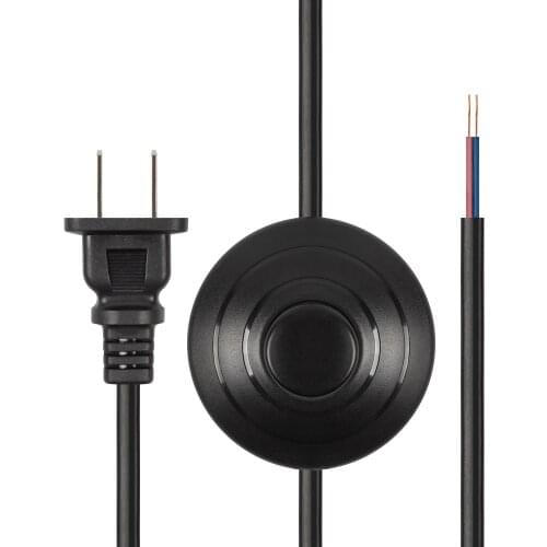 5/PC Power Cord 1.8 meters Extension cord with Foot switch AC power American Standard 2 core For floor lamps desk lamp