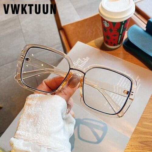 VWKTUUN Blue Light Blocking Glasses Oversized Eyeglasses Women Optical Glasses Frames Anti Blue Light Square Myopia Glasses