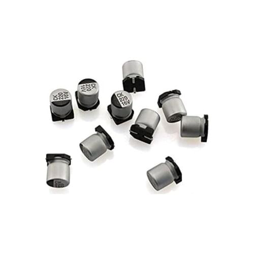 XFCZMG 10PCS 220uF 16V 20% SMD Aluminium Electrolytic Capacitors for Arduino