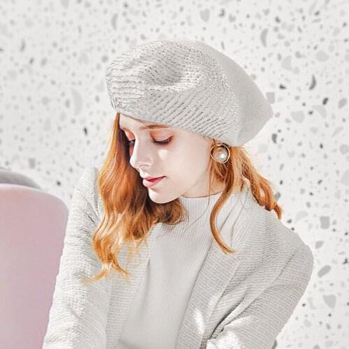 H754 Women Beret Hat Autumn Winter Fashionable Warm Shopping Casual Cap Girl Lady High Quality Vintage All-match Simple Hats