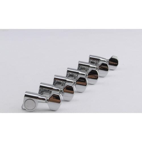 1 Set 6 In-line Metal Guitar Machine Heads Tuners Chrome With screw
