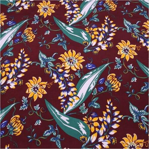 1 Meter x 1.14 Meter Summer Dress Mulberry Decor Skin Friendly Breathable Crepe De Chine Digital Printed Silk Fabric