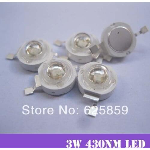 10pcs 3W UV Purple LED Ultraviolet Bulbs Lamp Chips 365nm 375nm 380nm 385nm 395nm 400nm 405nm 410nm 420nm 3W High Power Light