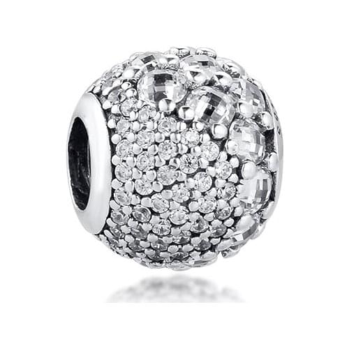 100% 925 Sterling Silver Jewelry Enchanted Pave Charm Fits Pandora Bracelets Silver Beads for Jewelry Making kralen pulseras