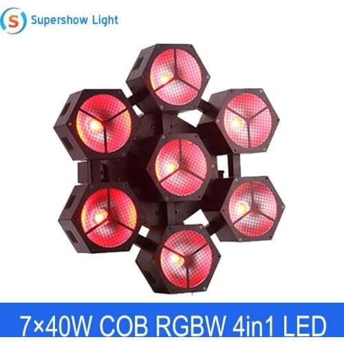 2019 New Product Cob Led Strobe Light 7x40w RGBW 4in1 Strobe Light Wash Stage Lighting Snow Petals Dj Equipment for Party