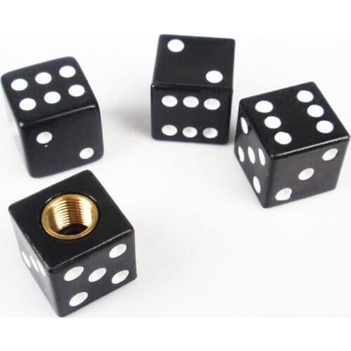 4PCS Auto Wheel Stem Tyre Air Valve Dustproof Cap Dice Tire Tyre Valve Caps Bike MTB Truck Tire Valve Dust Cap