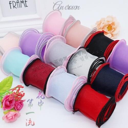 5 yards Wave Silk Gauze Organza Ribbon for Diy Craft Bow Hair Wear Gift Box Flowers Packaging Clothes Sewing Accessories