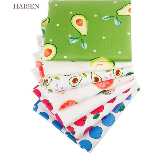7pcs/lot,New Fruit Series Twill Cotton Fabric Patchwork Tissue Cloth DIY Needlework Sewing Quilting Handmade Material 20x25cm