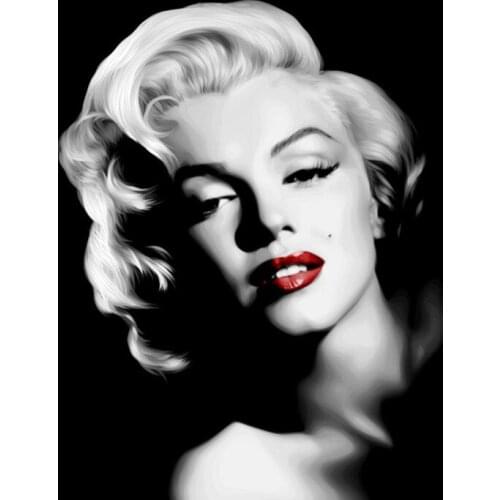 Diamond Painting Marilyn Monroe 5D DIY Round Diamond Embroidery Mosaic Kit Portraits Rhinestone Picture for Home Decoration
