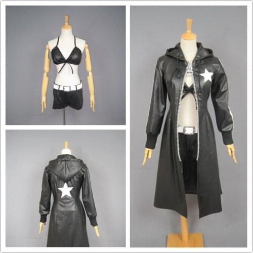 Black Rock Shooter/BRS Cosplay Costume Sexy Black Windbreakers Full Set Adult Unisex Role Play Clothing Custom-Make Any Size