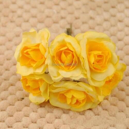3-4CM handmade artificial mulberry paper two-tone Roses bouquet,diy craft scrapbooking accessories&decoration for garland hair