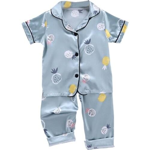 Child Blouse Boys Girls Short Sleeve Tops+Shorts Sleepwear Pajamas Kids Clothes Baby Pajama Sets Cartoon Deer Print Outfits Set