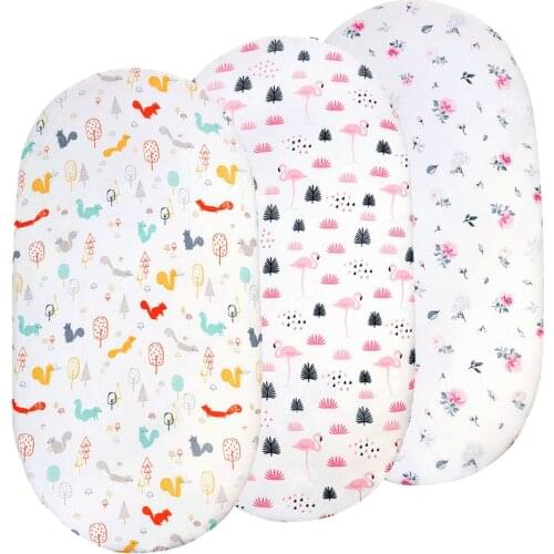 Baby Bassinet Sheet Stretch Fitted Changing Pad Cover Cute Cartoon Crib Fitted Sheets For Newborn Baby Boys & Girls