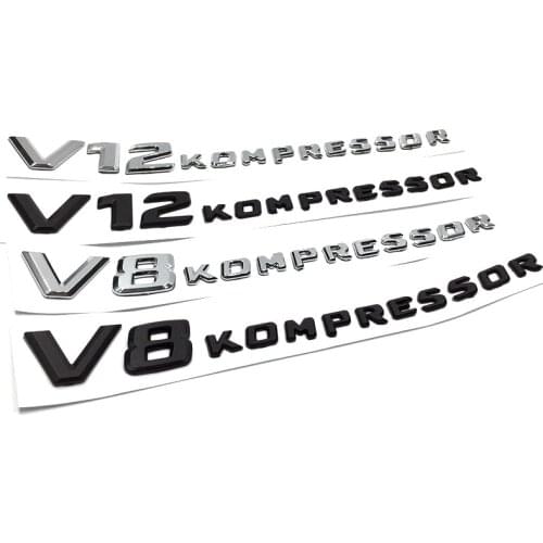 Soarhorse for Mercedes Benz AMG ABS V8 V12 KOMPRESSOR Emblem Car Trunk Rear Side Number Letters Badge Sticker