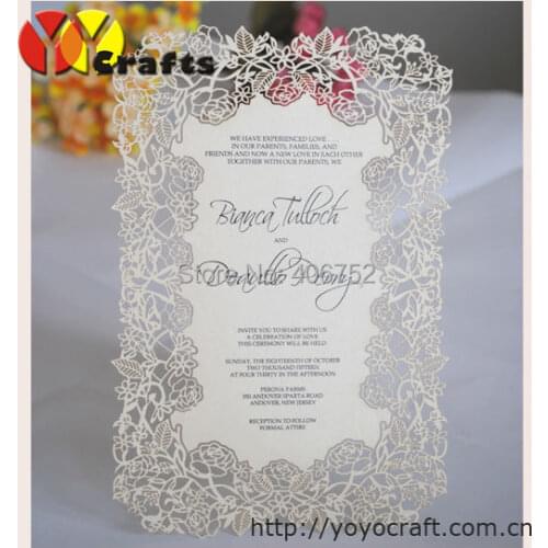 INC034-laser cut flower invitation menu cards,laser cut invitation cards or menu cards
