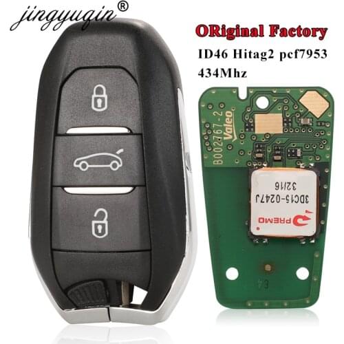 Jingyuqin for Citroen DS4 DS5 433MHz 4A-Hitag-AES ID46 Hitag2 Chip Smart Keyless Go VA2 HU83 Remote Key 3BTN Original Factory