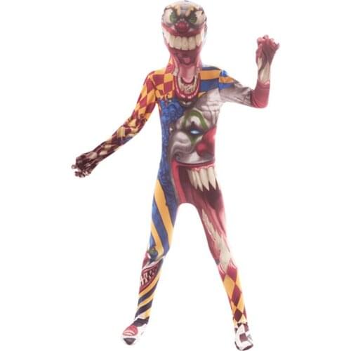 Horror Monster Clown Halloween Costume for kids Werewolf Scary Spider Skeleton Costume Fancy Dress Creepy Demon Purim Jumpsuit