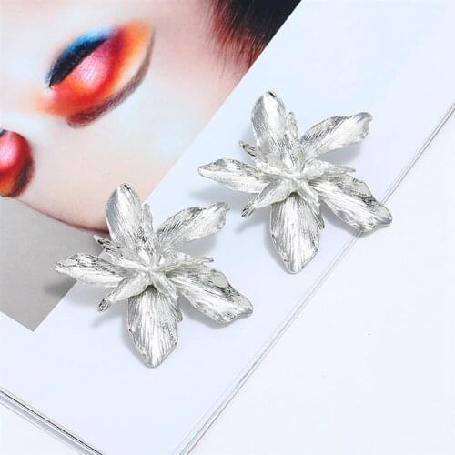 1Pairs Creative Fashion Alloy Multi-Layer Floral Earrings For Women Korean Jewelry Kids Girls Gifts Earring Clothing Accessories