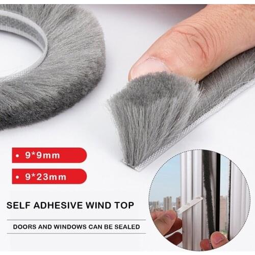 10M Window Brush Seal Strip Self-adhesive Tape Sealing Elastic Band Door Stopper Acoustic Insulation Soundproofing Car Door Seal