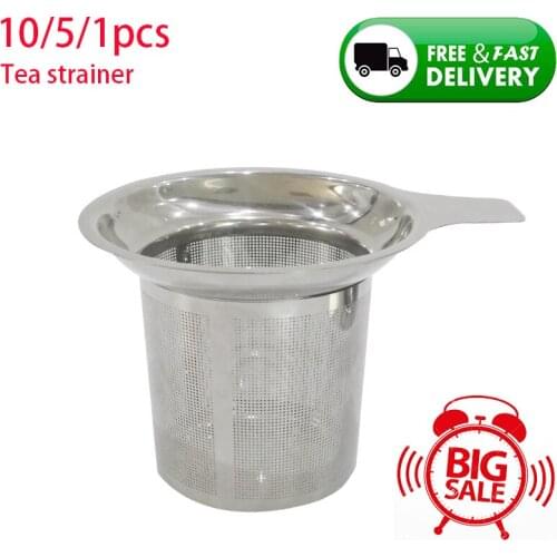 304 Stainless Steel Reusable Tea Infuser Tea Strainer Teapot Loose Tea Leaf Spice Tea Filter Kitchen Accessories Handle Clip