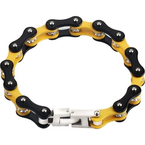 Fashion mens and womens bracelet Punk Rock Biker handcuff chains titanium stainless steel 316L motorcycle bikes chain jewelry