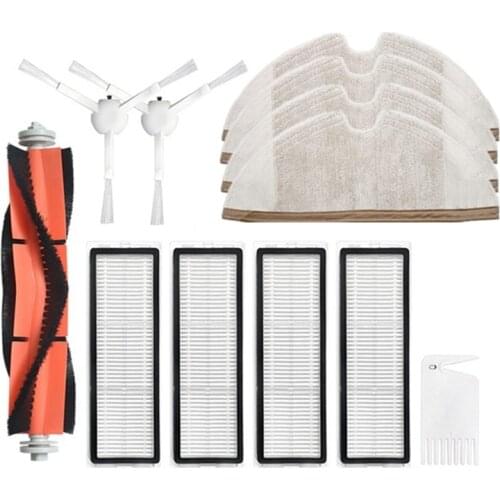 12Pcs Replacement Parts Kit for Xiaomi Mijia 1C Robotic Accessories Side Roller HEPA Filter Main Brush Mop