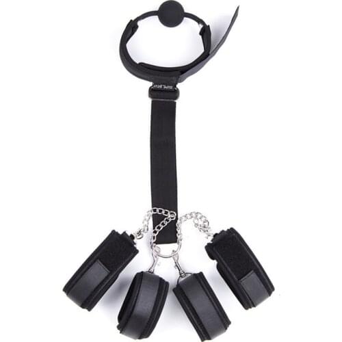 Sex Back Handcuffs Adult Toys Sex Toys for Women BDSM Props Back Bondage Binding Adjustment Mouth Ball Plug Juguetes Sexul3s
