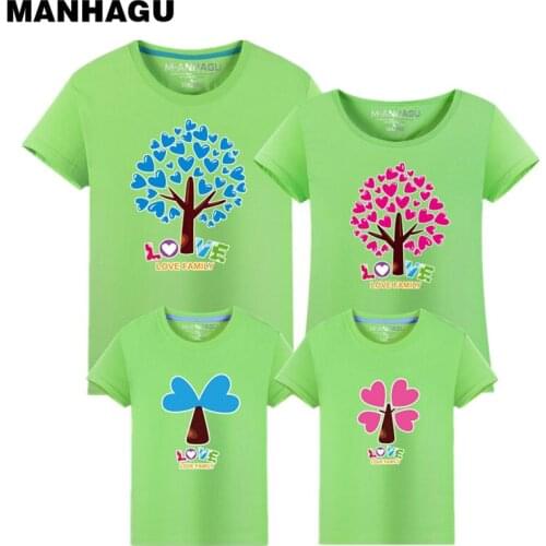 Family tree Matching clothing Summer Short-sleeve T-shirt Matching Family Clothing Outfits For Mother Daughter And Father Son