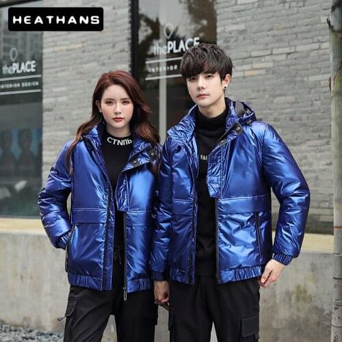 -20 Degree Winter Down Coat Couple Down Jacket Hooded Mens Fashion Silver Metal Female Parka Outwear Men Warm Thick Down Jacket