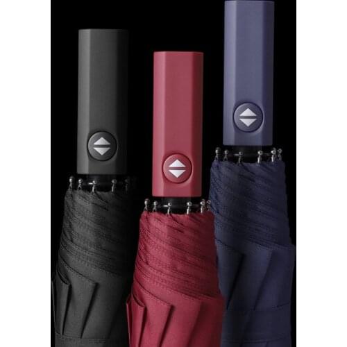 Fully Automatic 10 Bone Business Umbrella 3 Folding Large Travel Business Car 10K Umbrella Gift Parasol Gift Ideas B50