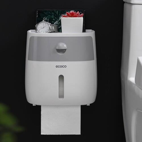 GUNOT Portable Toilet Paper Holder Wall-mounted Paper Dispenser For Bathroom Plastic Tissue Storage Box Bathroom Accessories Set