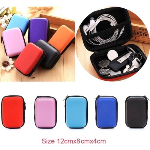 Portable Earphone Hard Storage Case Zipper Closure Protector Box Carrying Bag Organizer Pouch Zipper Closure EVA Material