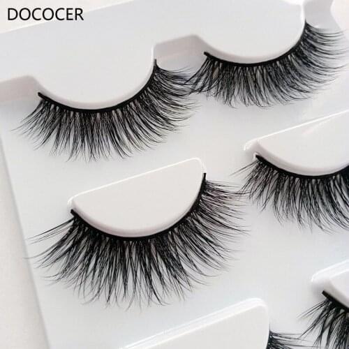 3 pairs eyelashes natural false eyelashes 3D mink lashes makeup soft fake eyelash extension hand made eye lashes DOCOCER D20