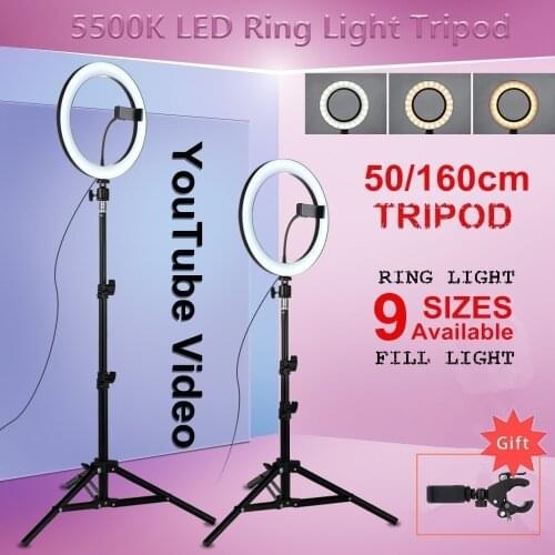 Photography LED Selfie Warm Lighting Dimmable LED Ring Light With Stand and Phone Video Light Lamp With Tripod Ring Fill Light