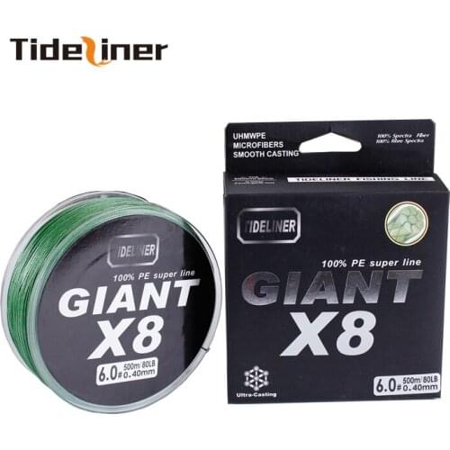 Tideliner 500M 546Yards PE Braided Wire Fishing Line 4 Strands 0.10mm-0.40mm 8LB-60LB Japan Strong Multifilament Fiber Line