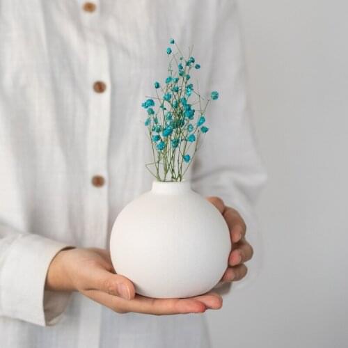 Vase Pastoral Colorful Small Vases Table Decoration Modern Round Vase Living Room Decoration Accessories Desktop Vase